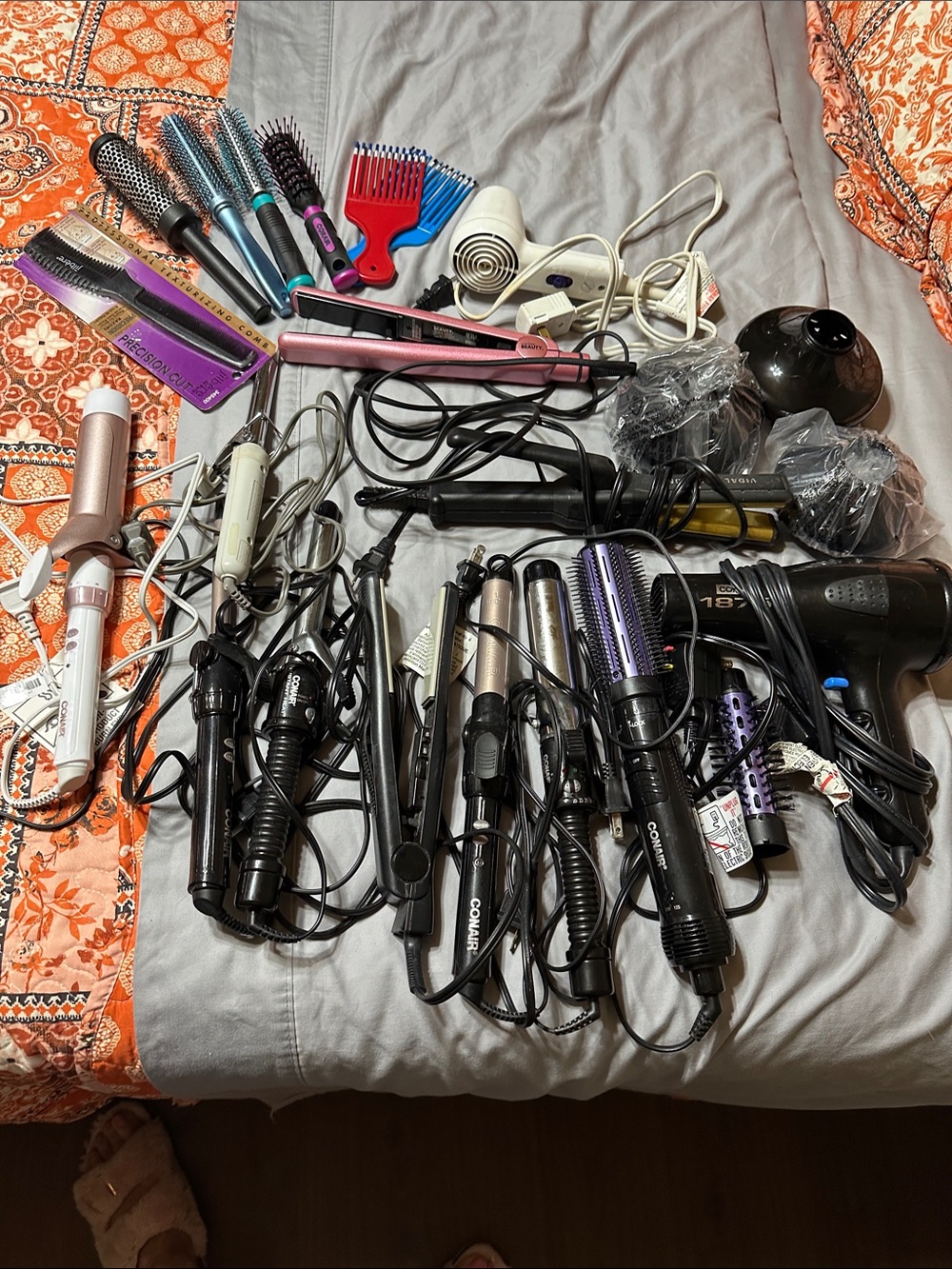 Mixed Hair Styling Tools Bundle - Black, Purple, Pink, White